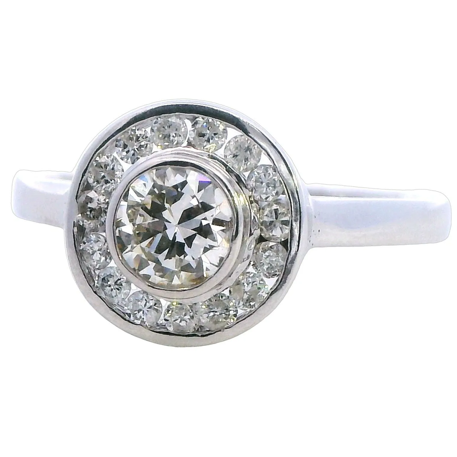 Exquisite Handmade 18ct White Gold 1ct Diamond Halo Ring - Perfect for Valentine