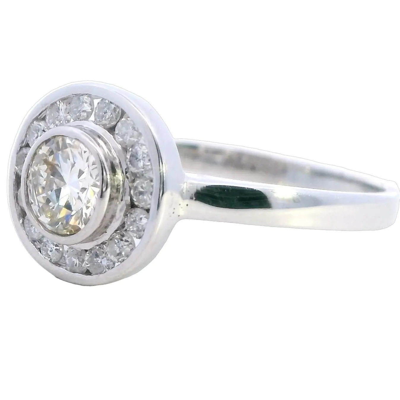 Exquisite Handmade 18ct White Gold 1ct Diamond Halo Ring - Perfect for Valentine