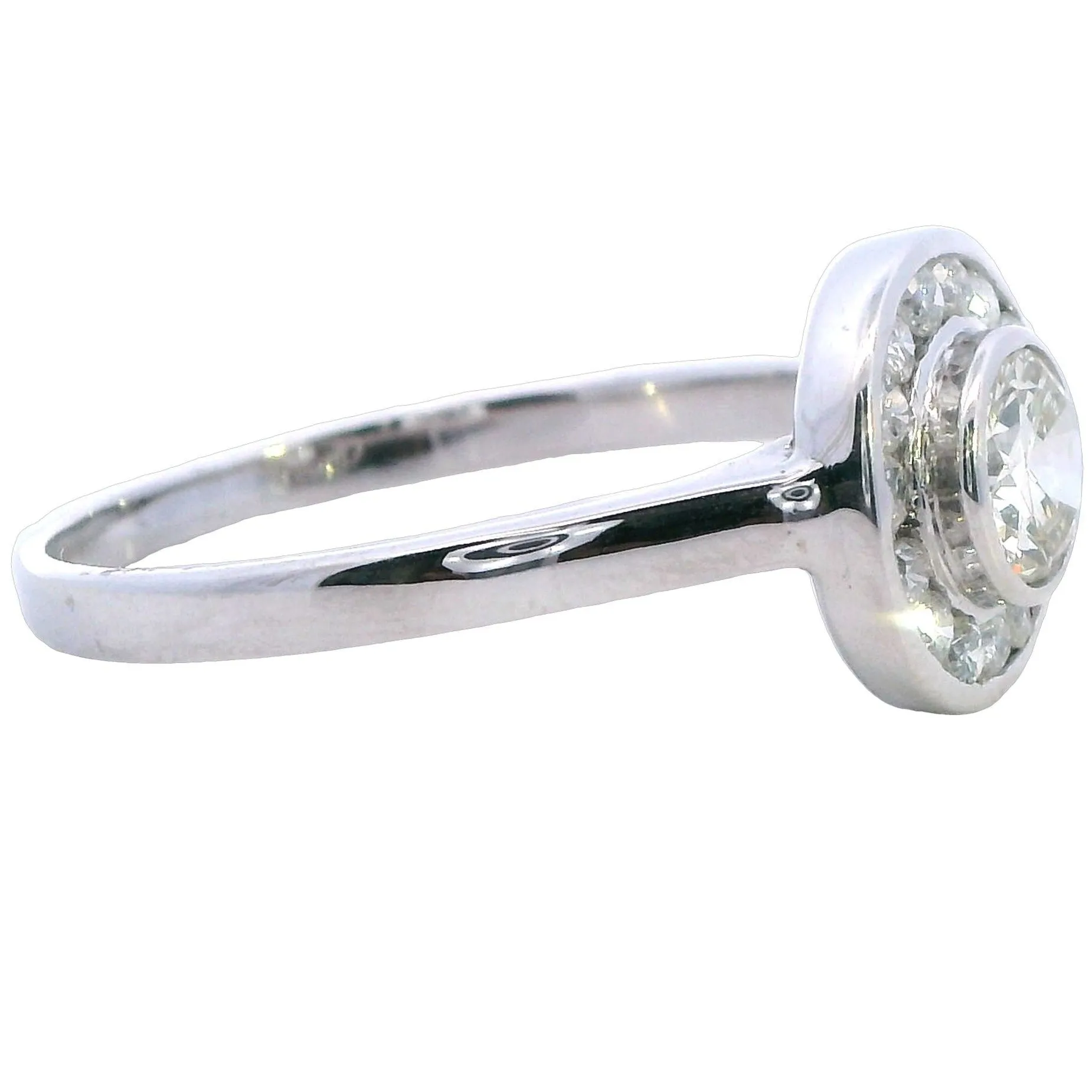 Exquisite Handmade 18ct White Gold 1ct Diamond Halo Ring - Perfect for Valentine