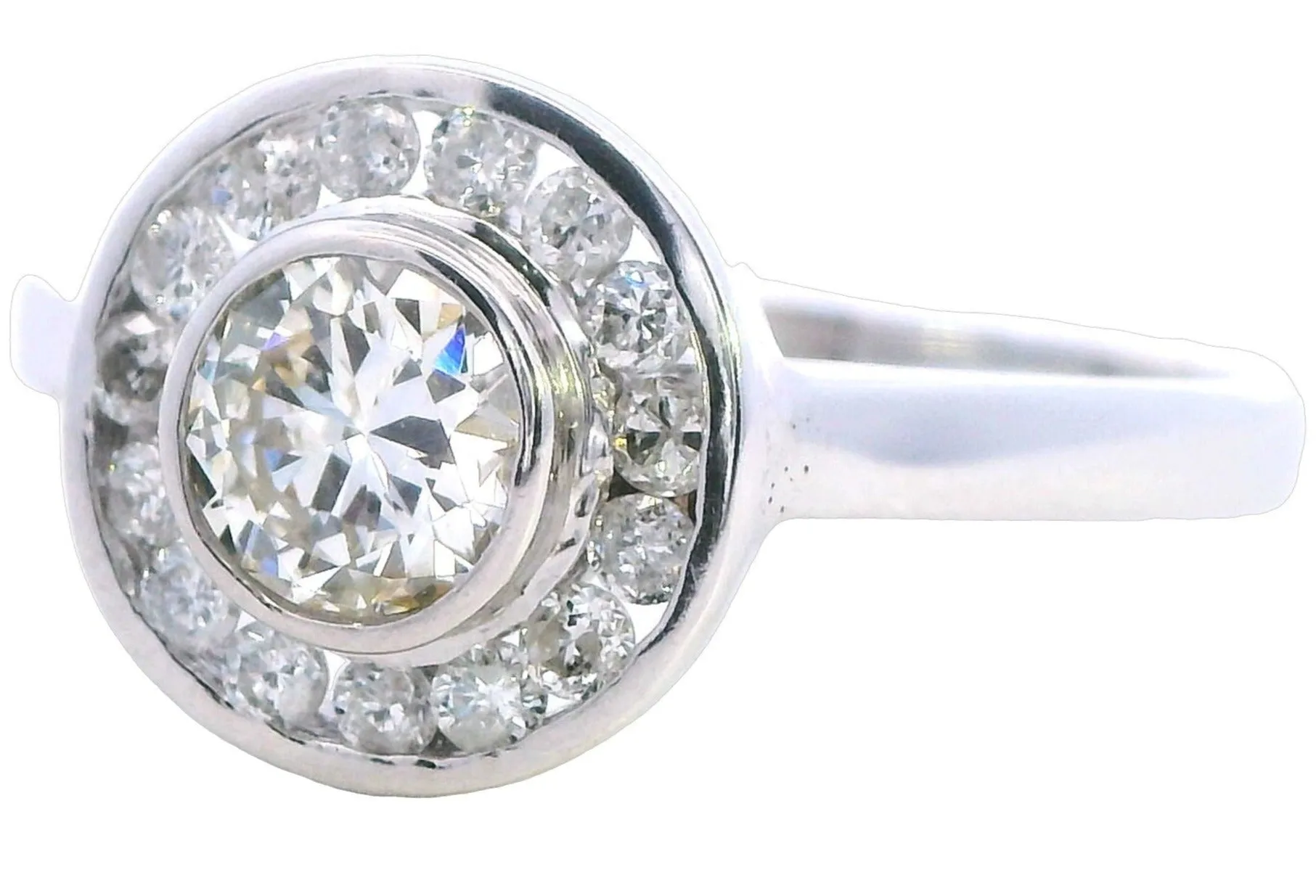 Exquisite Handmade 18ct White Gold 1ct Diamond Halo Ring - Perfect for Valentine