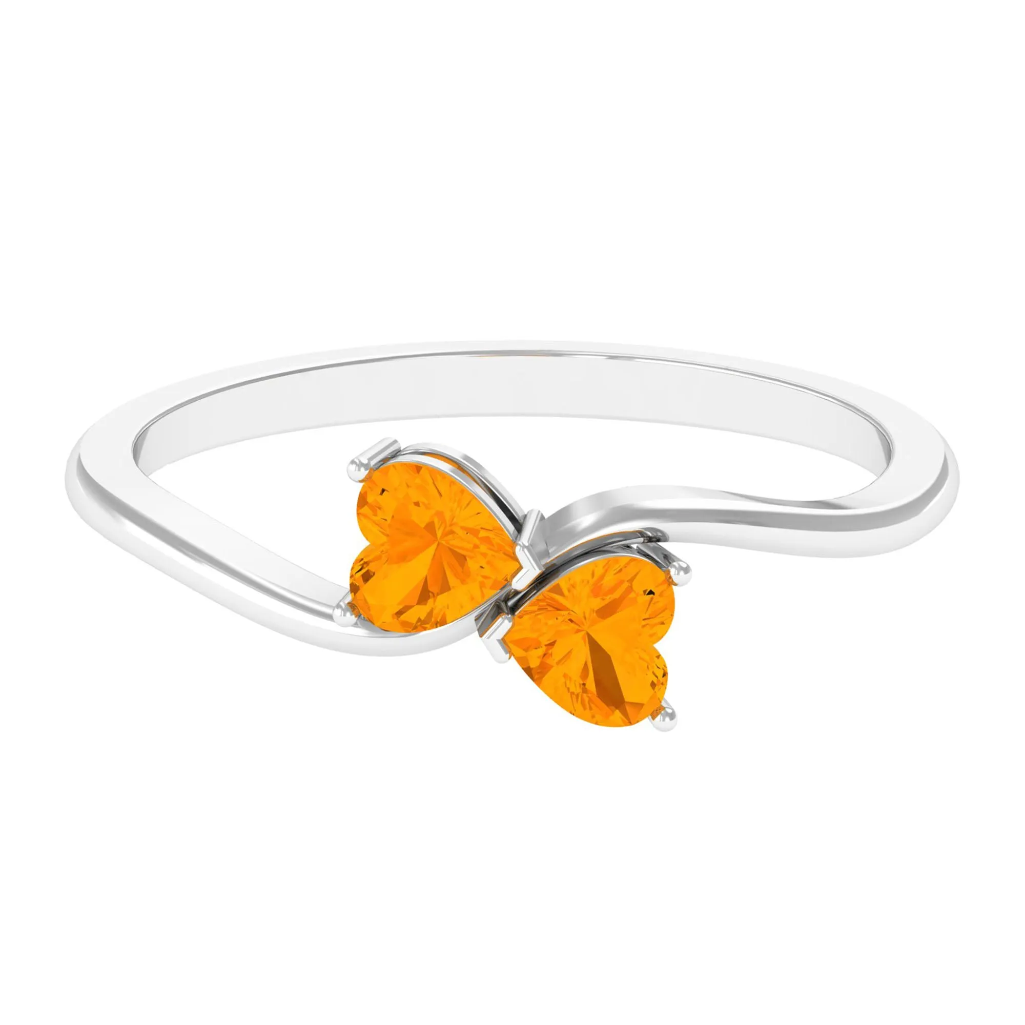 Fire Opal Heart Promise Ring