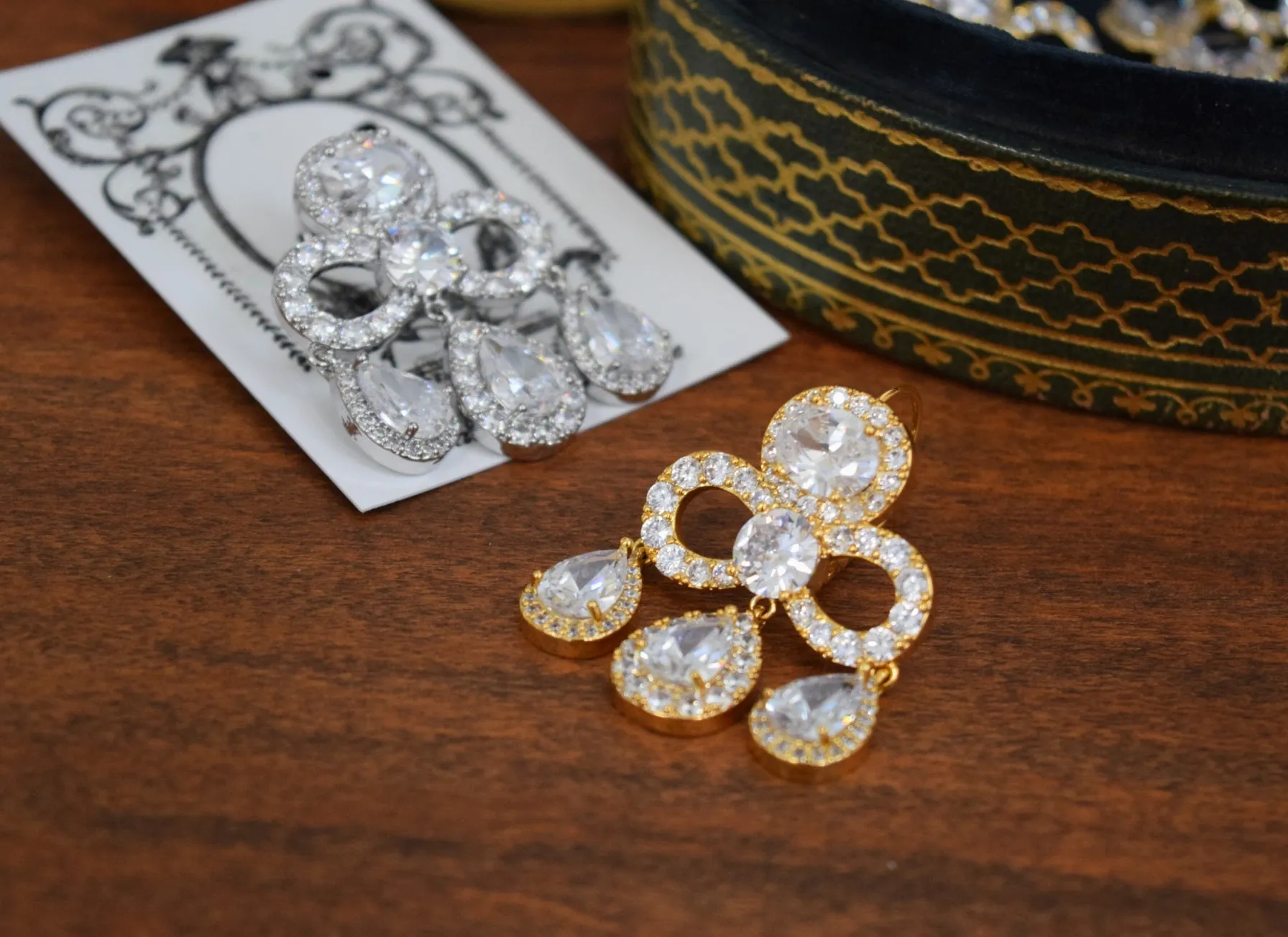 Girandole Earrings - Large Cubic Zirconia