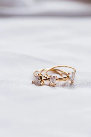 Glisten Ring Set, Gold