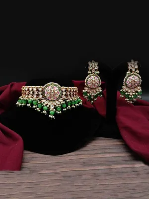 Hand Painted Kundan Patch Choker