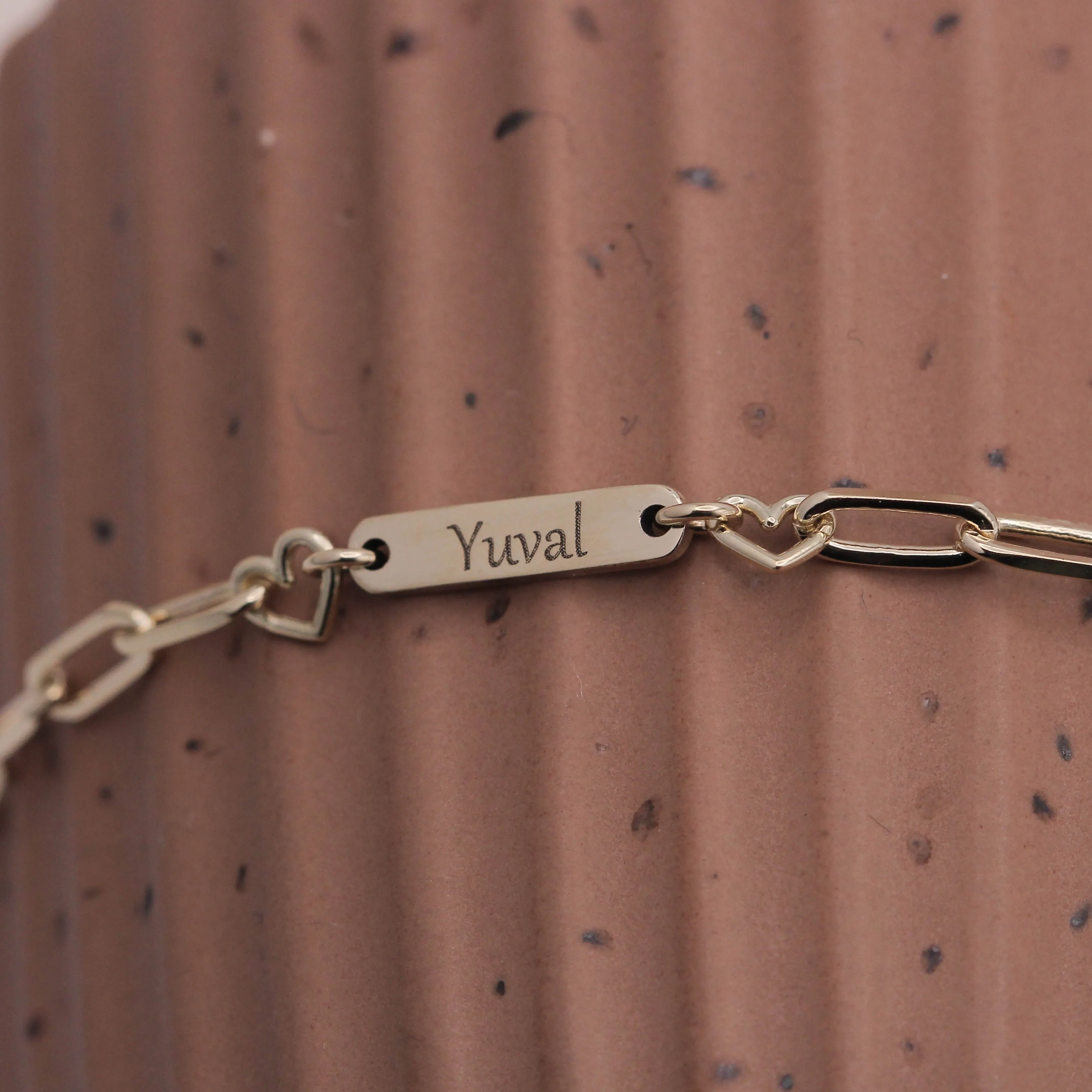 Hearts and Names chain bracelet