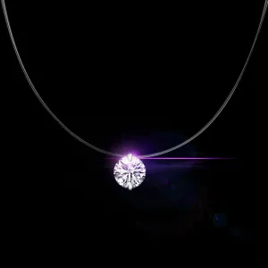 JEXXI Simple Clear Cubic Zircon Crystal Pendant Necklaces For Women Fashion Brand Design Silver Gold Chain Statement Necklace