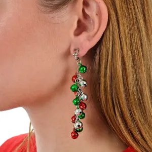 Jingle Bell Baubles Clip On Earrings Christmas Costume Jewellery