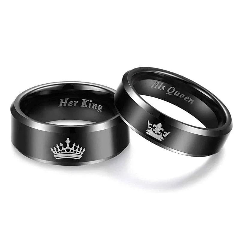 King & Queen Tungsten Wedding Band