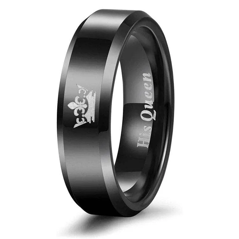 King & Queen Tungsten Wedding Band