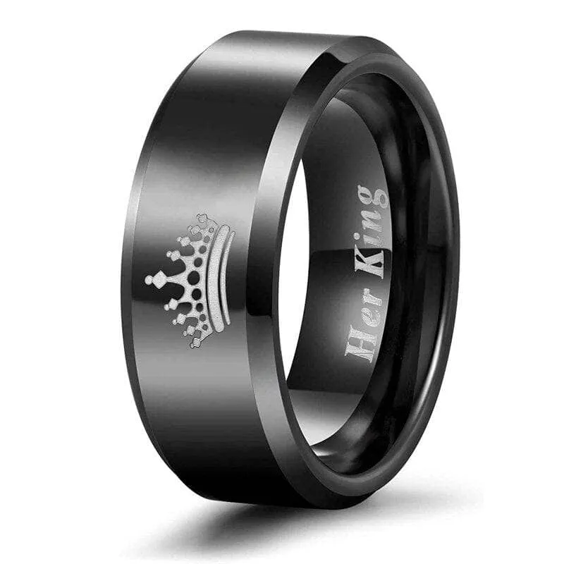 King & Queen Tungsten Wedding Band