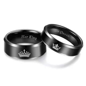 King & Queen Tungsten Wedding Band