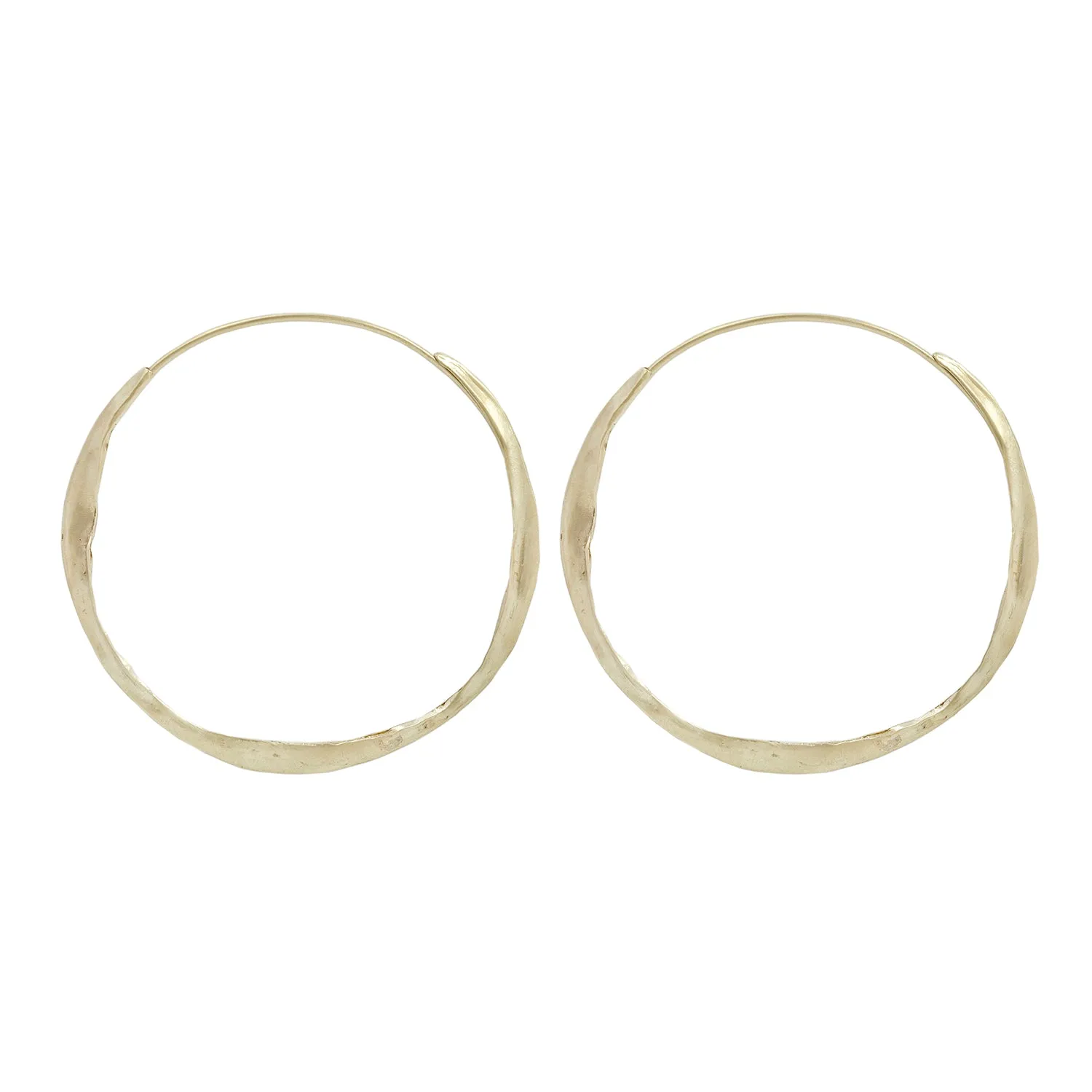 Large Gold Crinkle Hoops