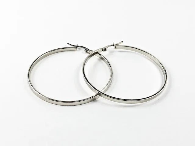 Large Hoop Steel Earrings