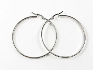 Large Hoop Steel Earrings