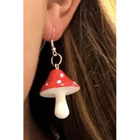 Large Mushroom Charm Earrings