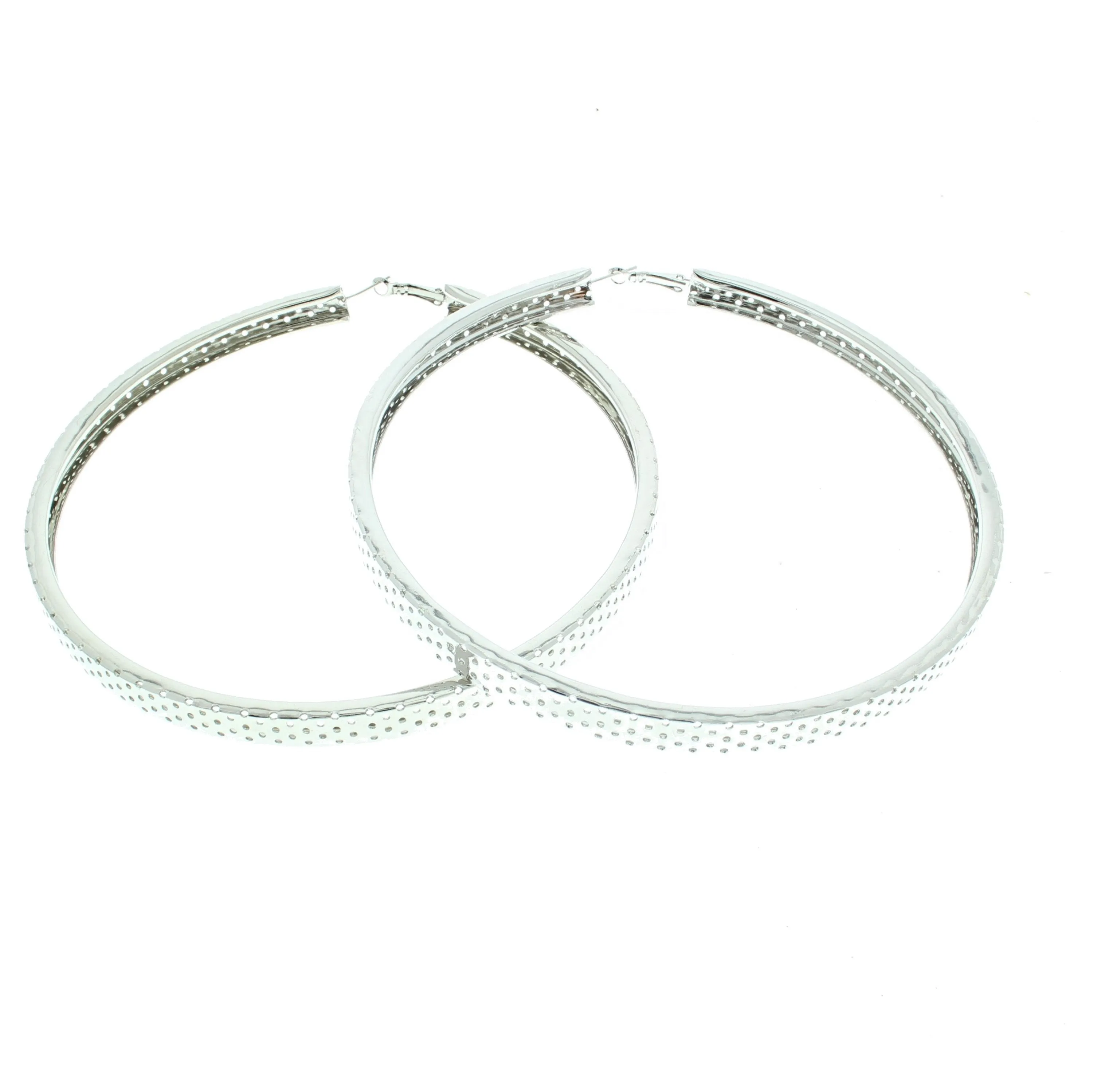 Large Patterned Hoop Earrings (Diamater - 11.8cm, 0.8cm Thick)