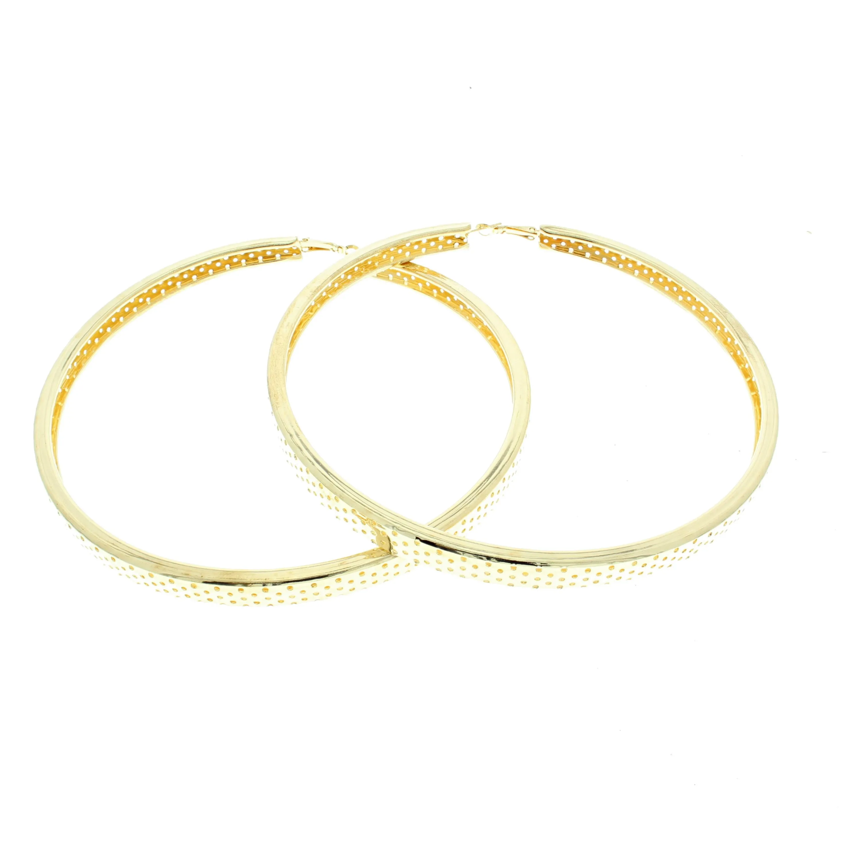 Large Patterned Hoop Earrings (Diamater - 11.8cm, 0.8cm Thick)