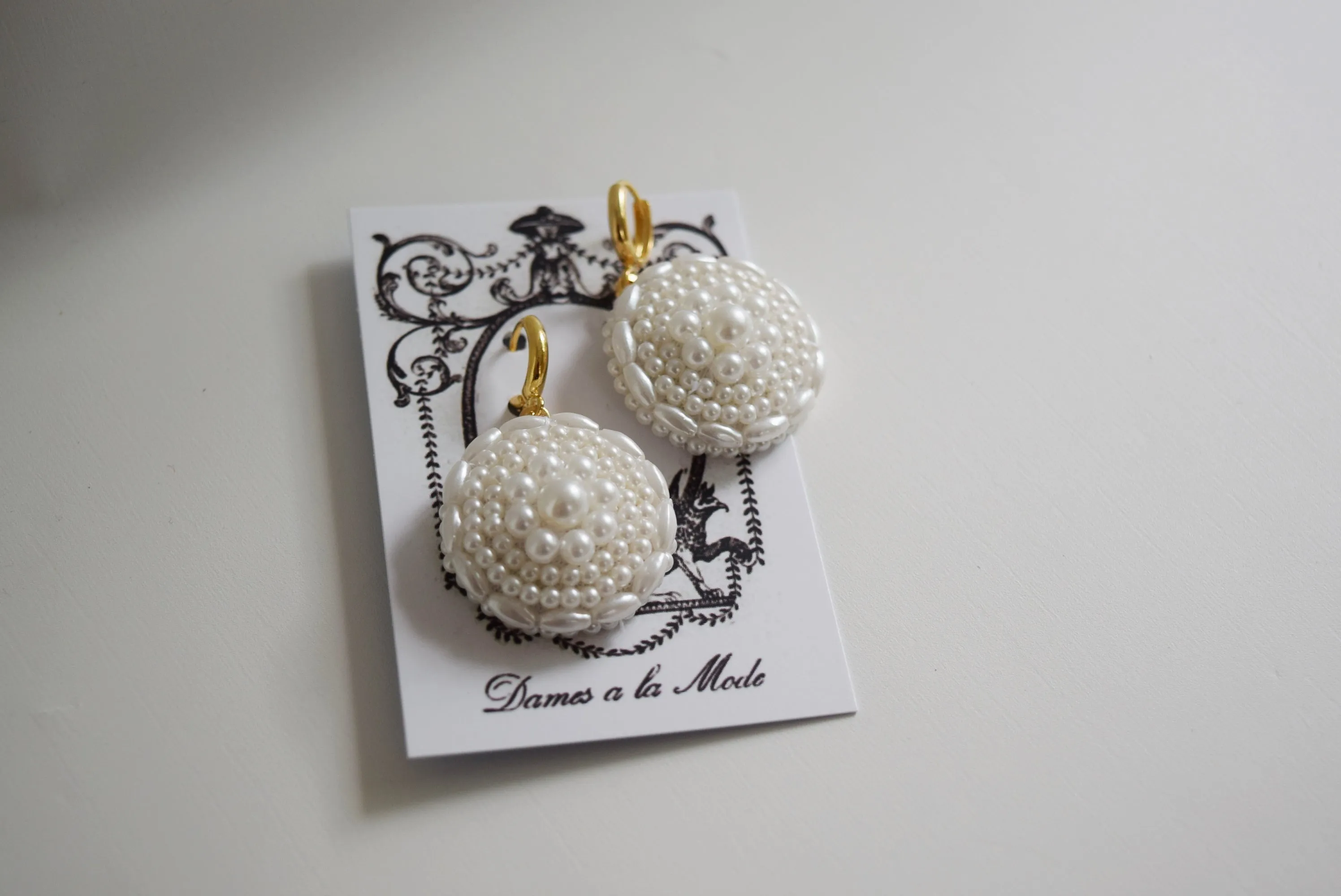 Large Pearl Cluster Earrings