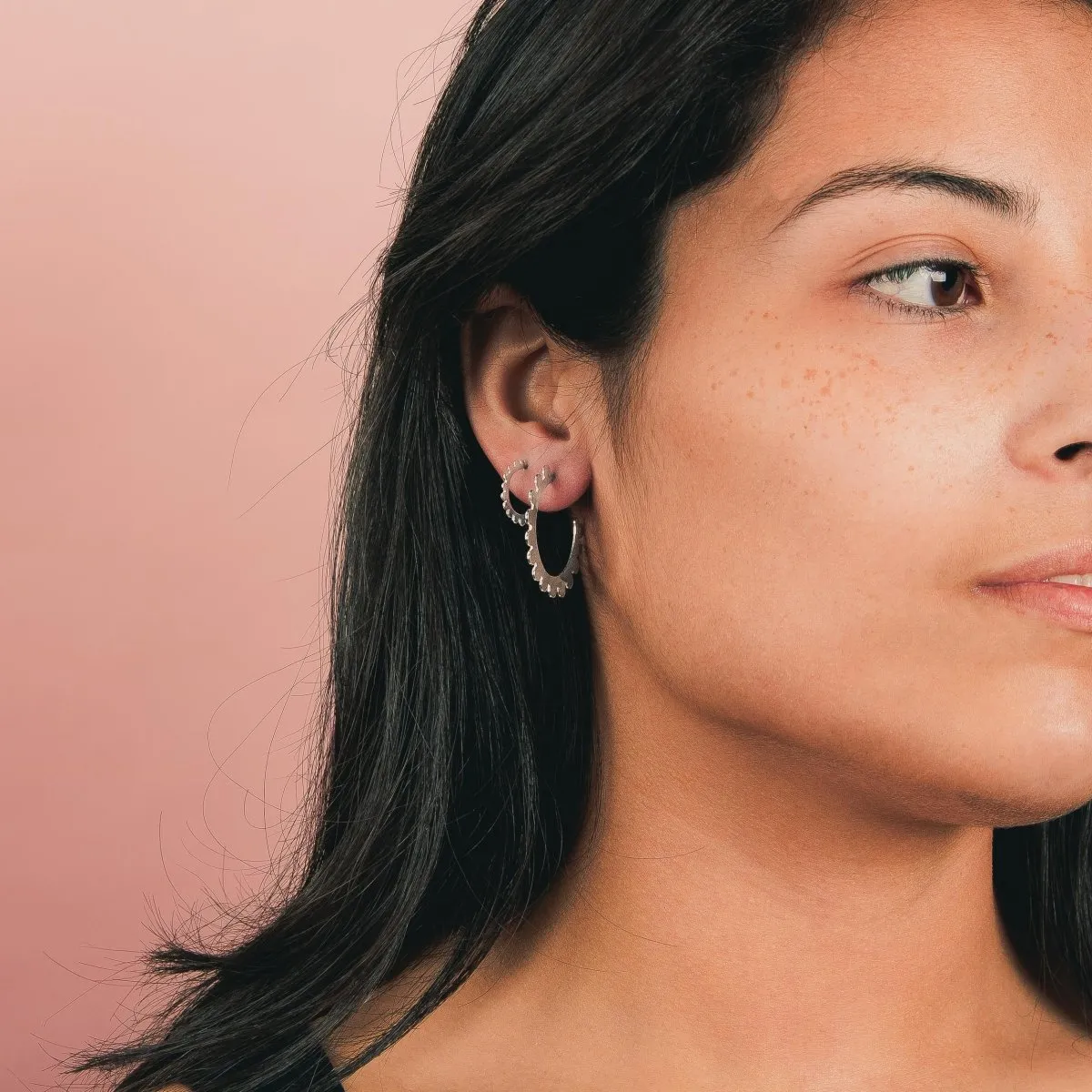 Large Poppy Hoop Earrings