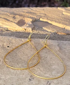 Large Teardrop Brass Earrings