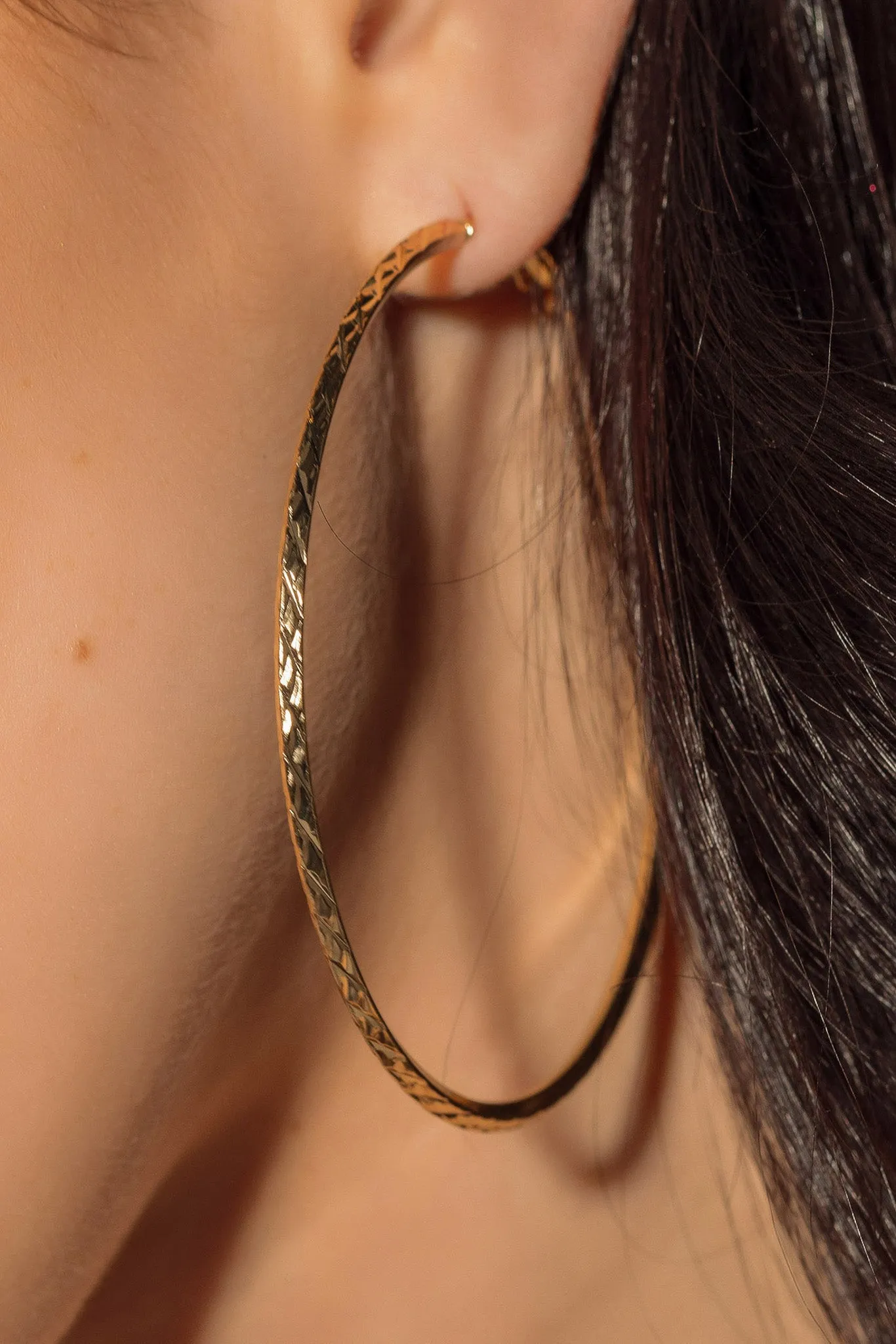 Large Textured Hoops