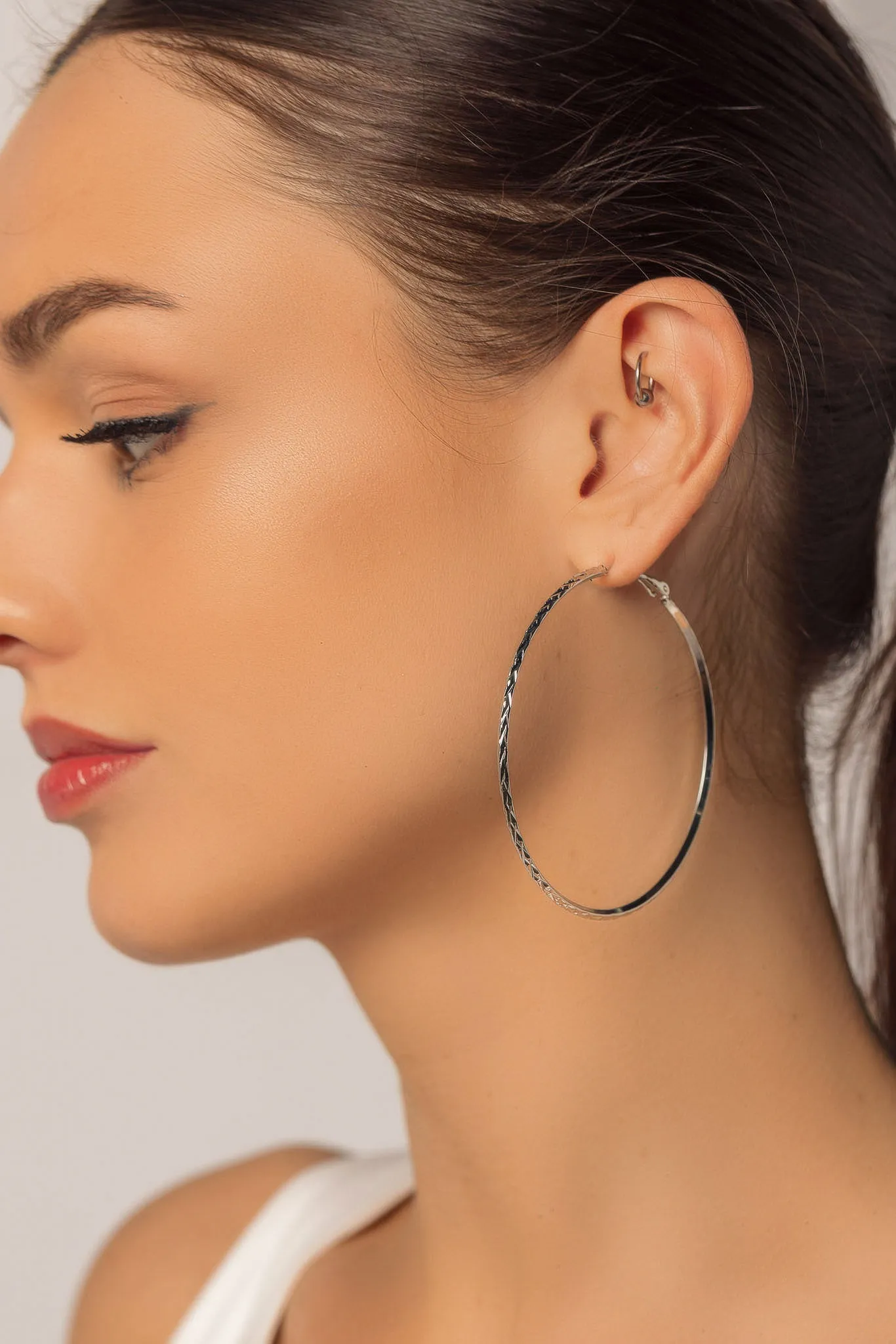 Large Textured Hoops