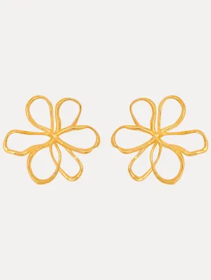 Large Threaded Flower Earrings