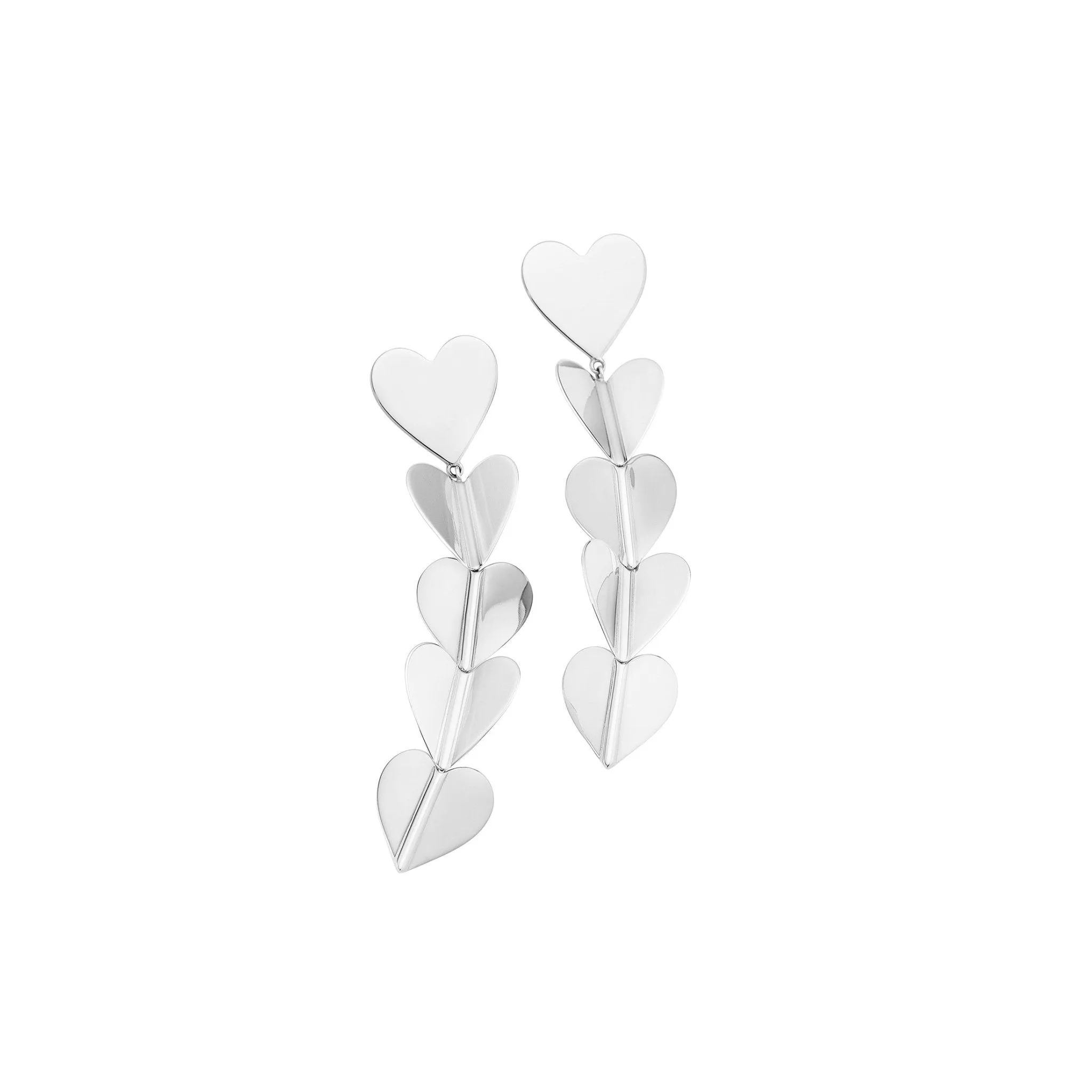 Large White Gold Wings of Love Drop Earrings