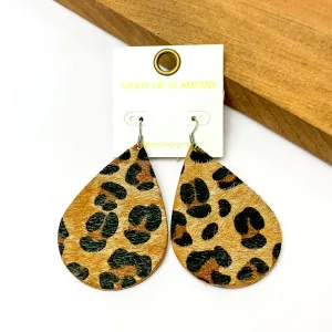 Leopard Print Large Size Drop Earrings