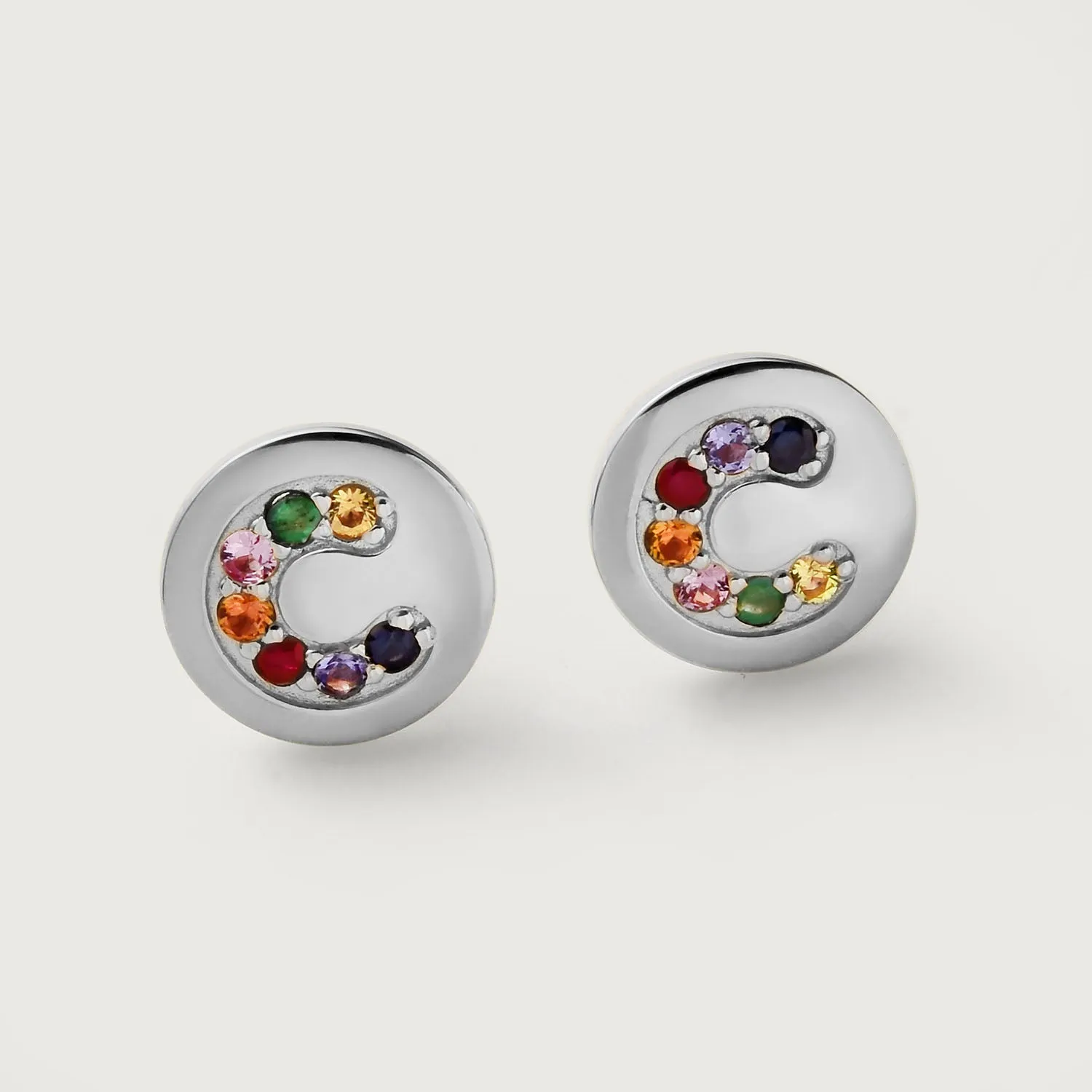 Lilian Stud Earrings with Multi Gemstones