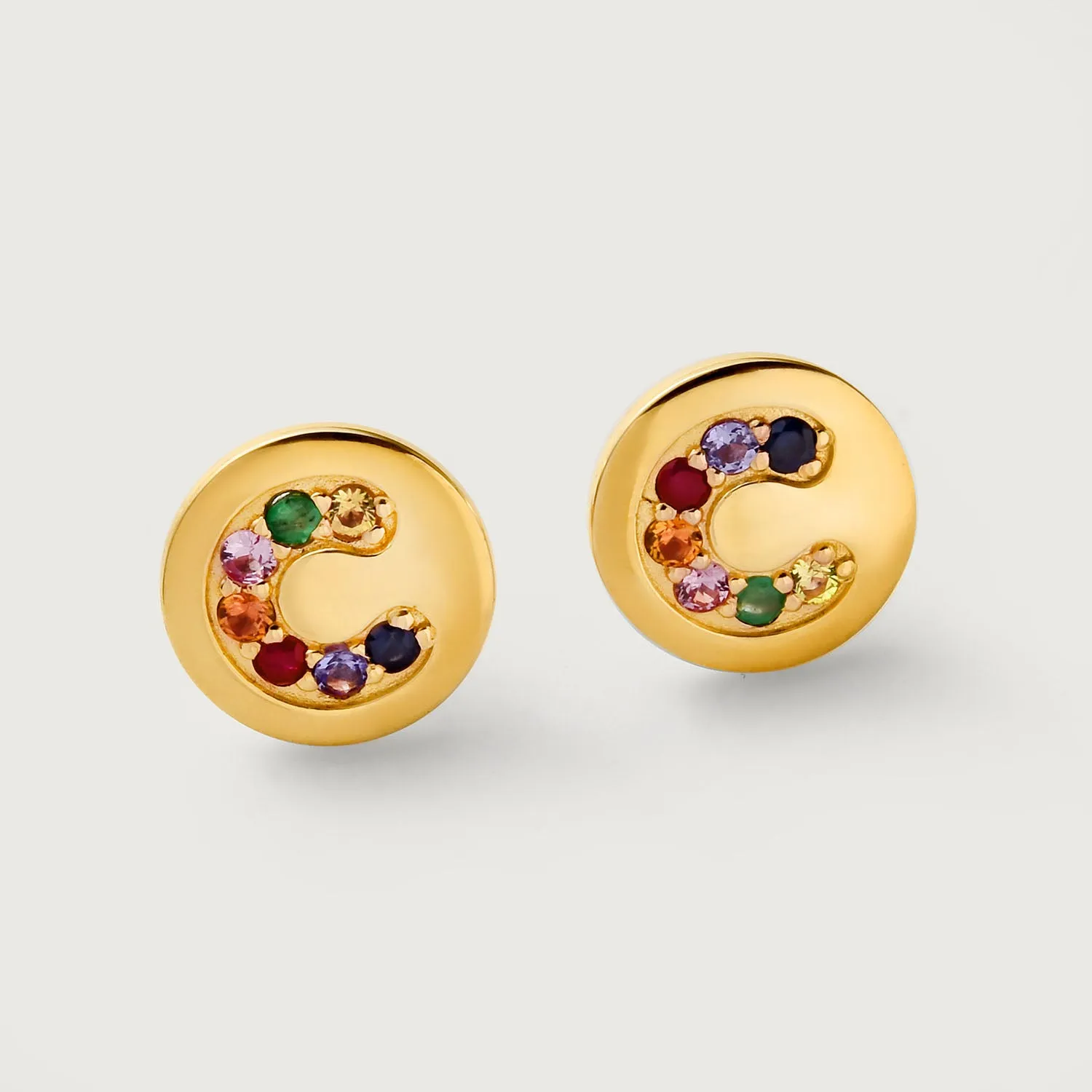 Lilian Stud Earrings with Multi Gemstones