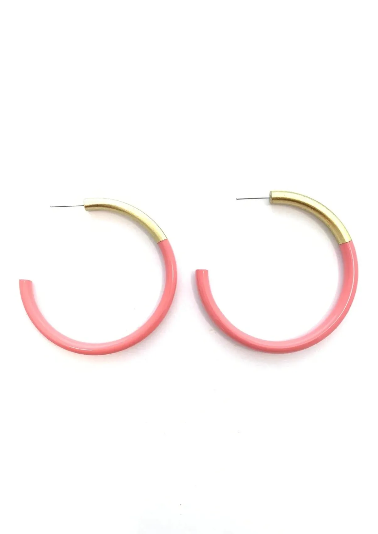 LIZ Large Hoops - Coral