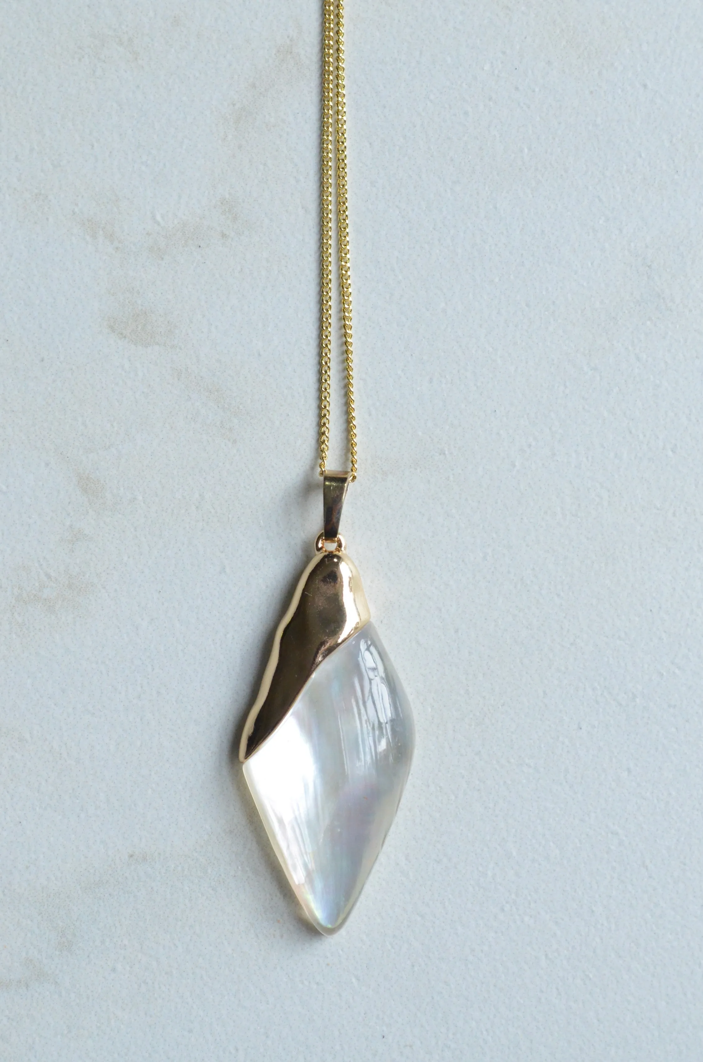 Lucite Pendant Gold Chain Simple Dainty Long Necklace