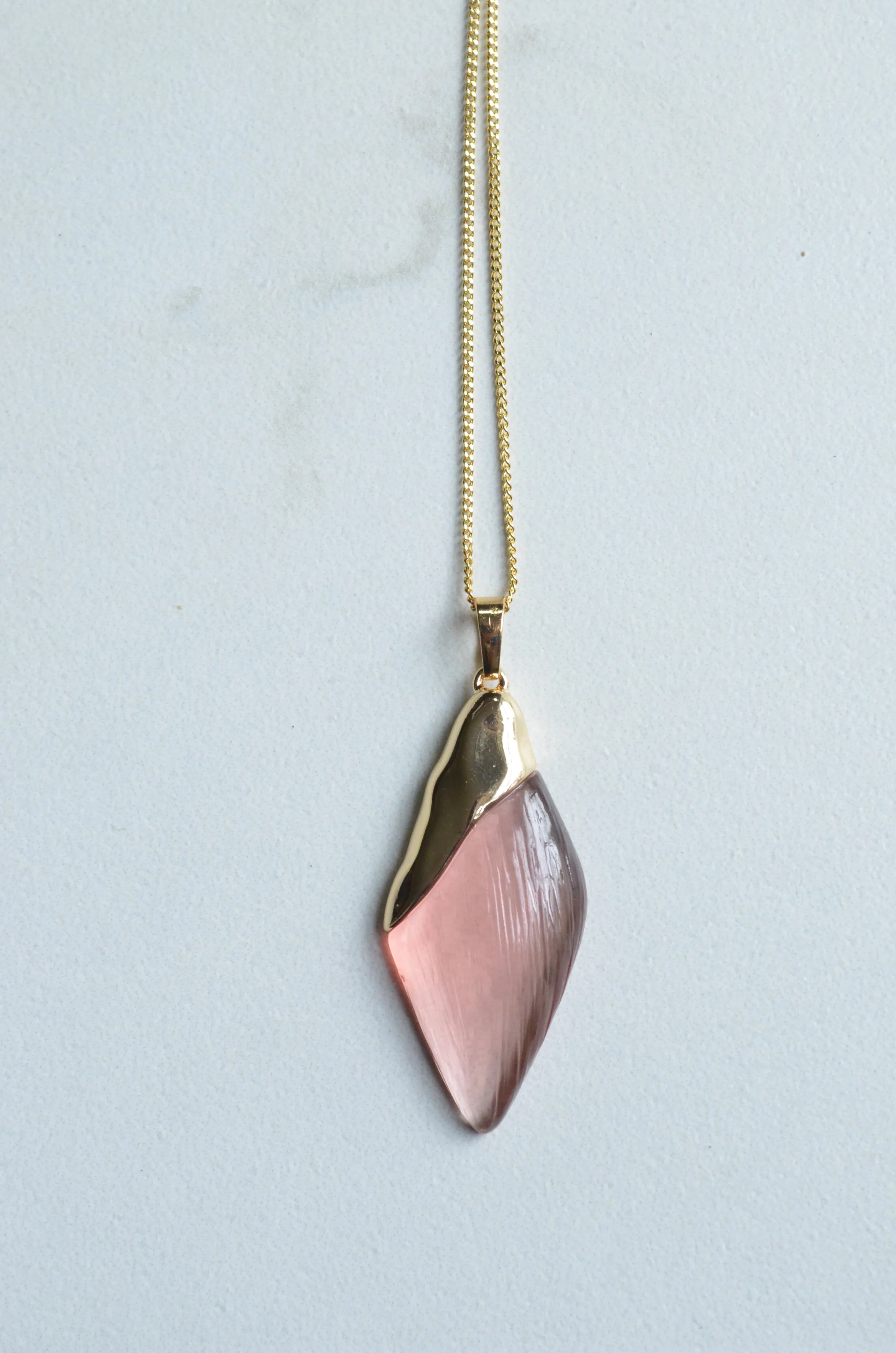 Lucite Pendant Gold Chain Simple Dainty Long Necklace