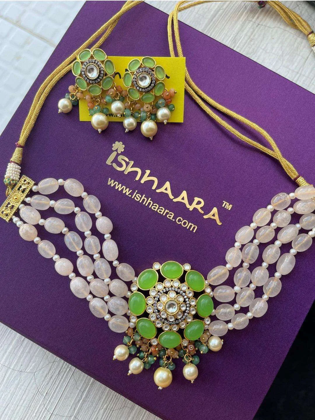 Masoom Minawala In Precious Choker Beaded Necklace Set