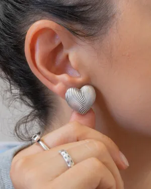 Medium SILVER HEART earrings