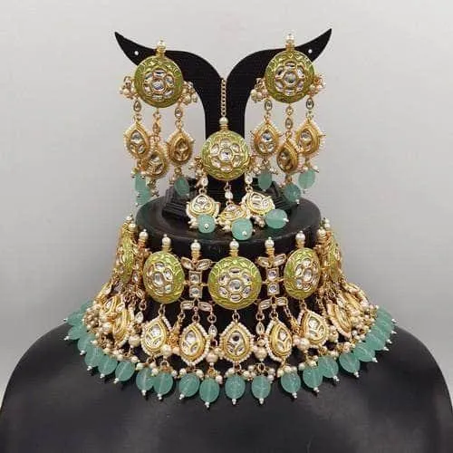 Meena Round Jadau Choker Necklace Set