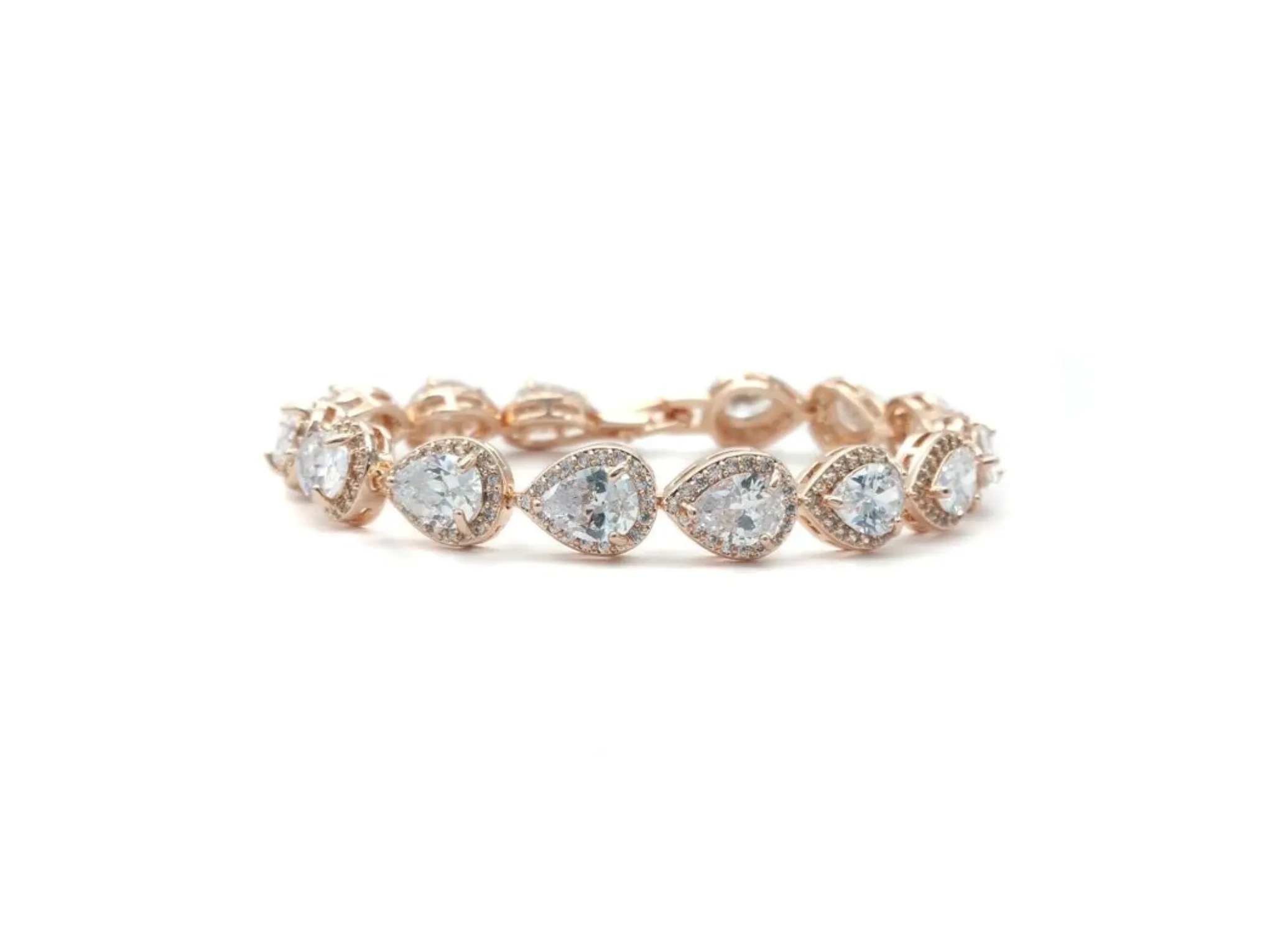 Melissa - Classic Crystal Teardrop Bridal Bracelet