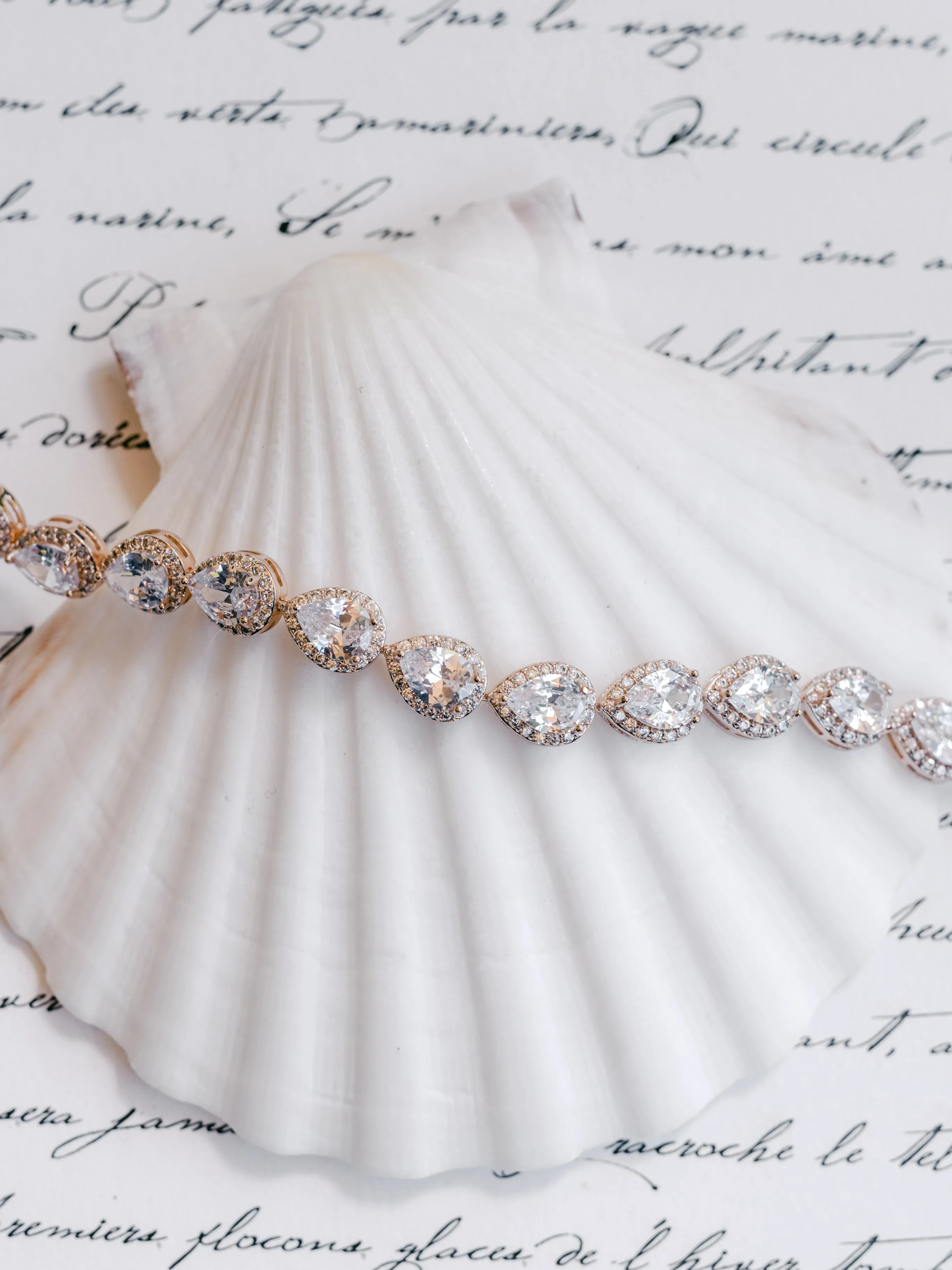 Melissa - Classic Crystal Teardrop Bridal Bracelet