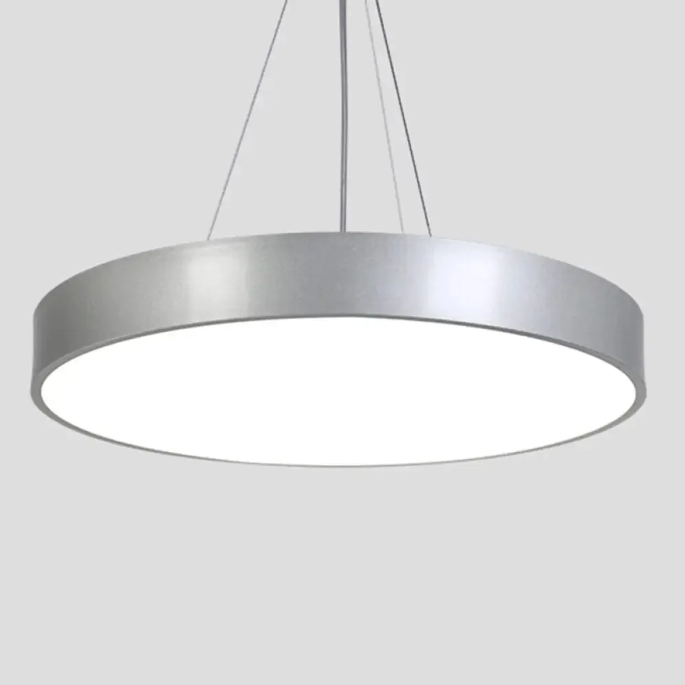 Metallic LED Pendant Light: Simple Style for Office Spaces