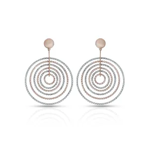 Minimalist Multi-Ring Silver Drop Earrings