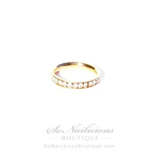 Minimalist Rose Gold Ring With Diamantes - ONLY 1 LEFT!