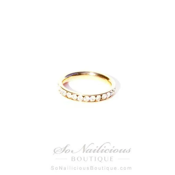 Minimalist Rose Gold Ring With Diamantes - ONLY 1 LEFT!