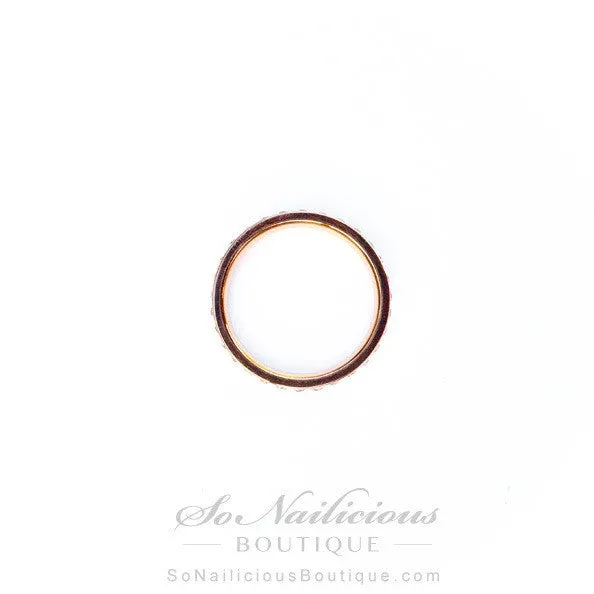 Minimalist Rose Gold Ring With Diamantes - ONLY 1 LEFT!