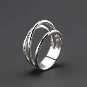 Minimalist Sterling Silver Three Band Ring