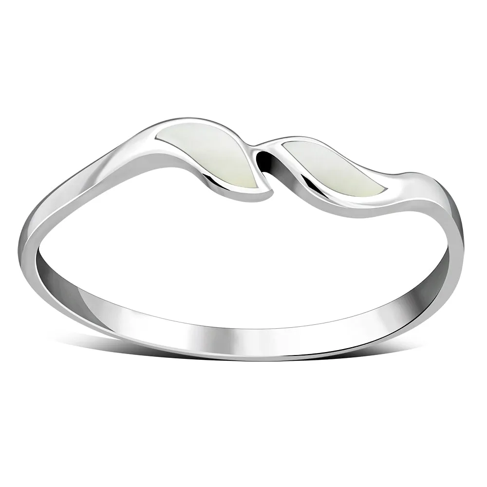 Mother of Pearl Sea Shell Silver Ring