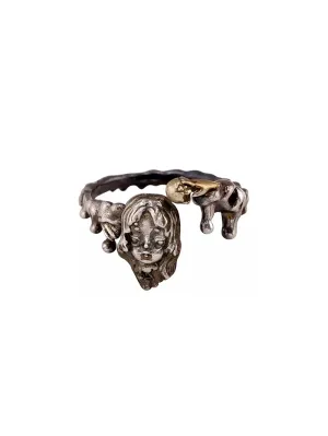 MUKTANK x QUANDO Face Silver Ring