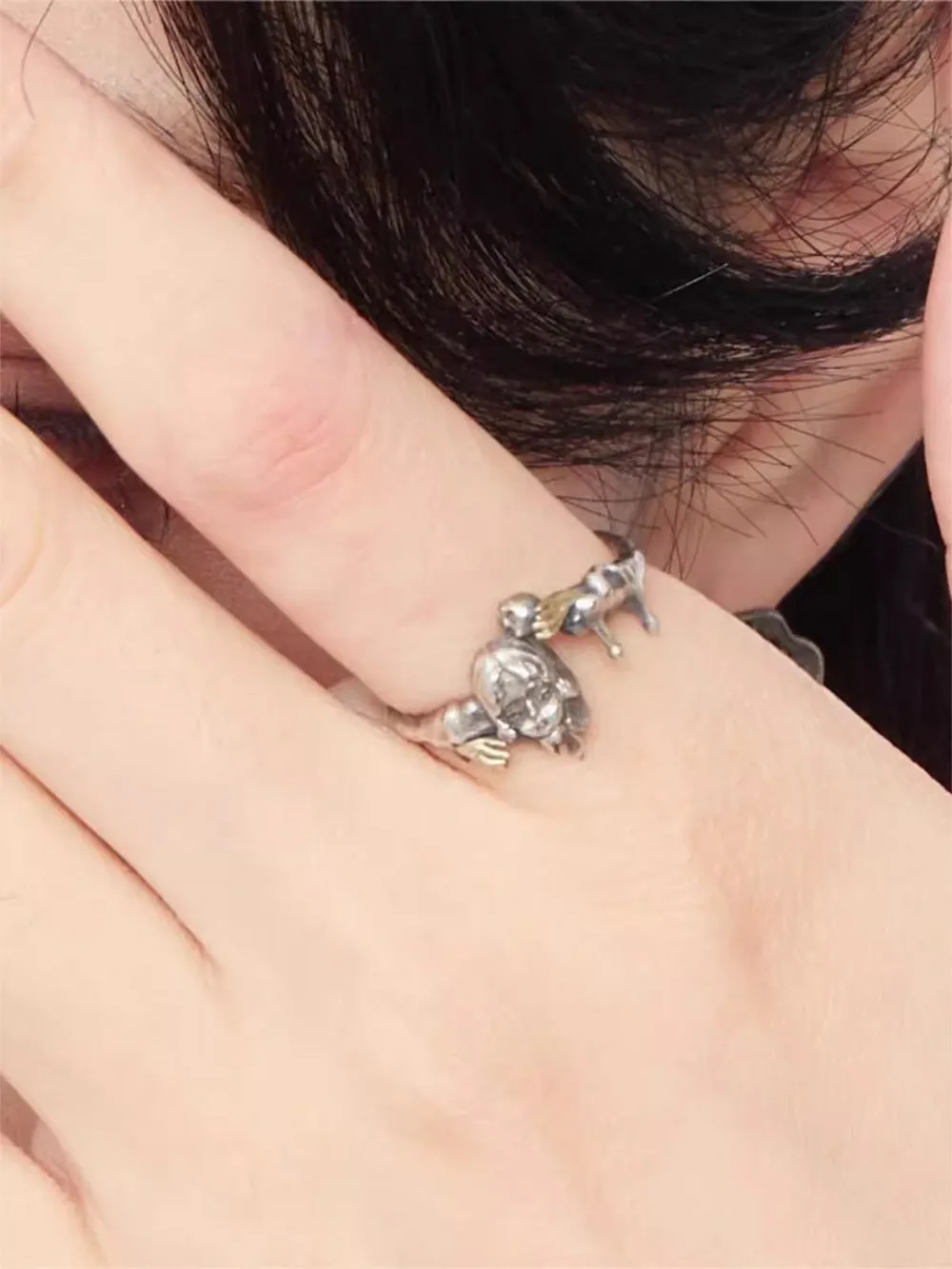 MUKTANK x QUANDO Face Silver Ring