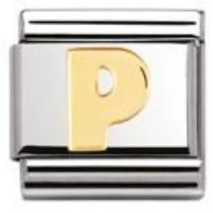 Nomination Classic Yellow Gold Letter 'P' Link