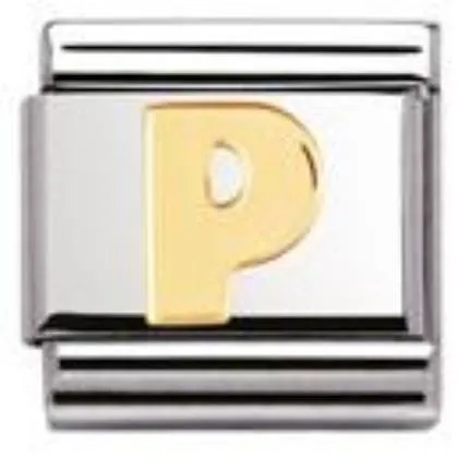 Nomination Classic Yellow Gold Letter 'P' Link